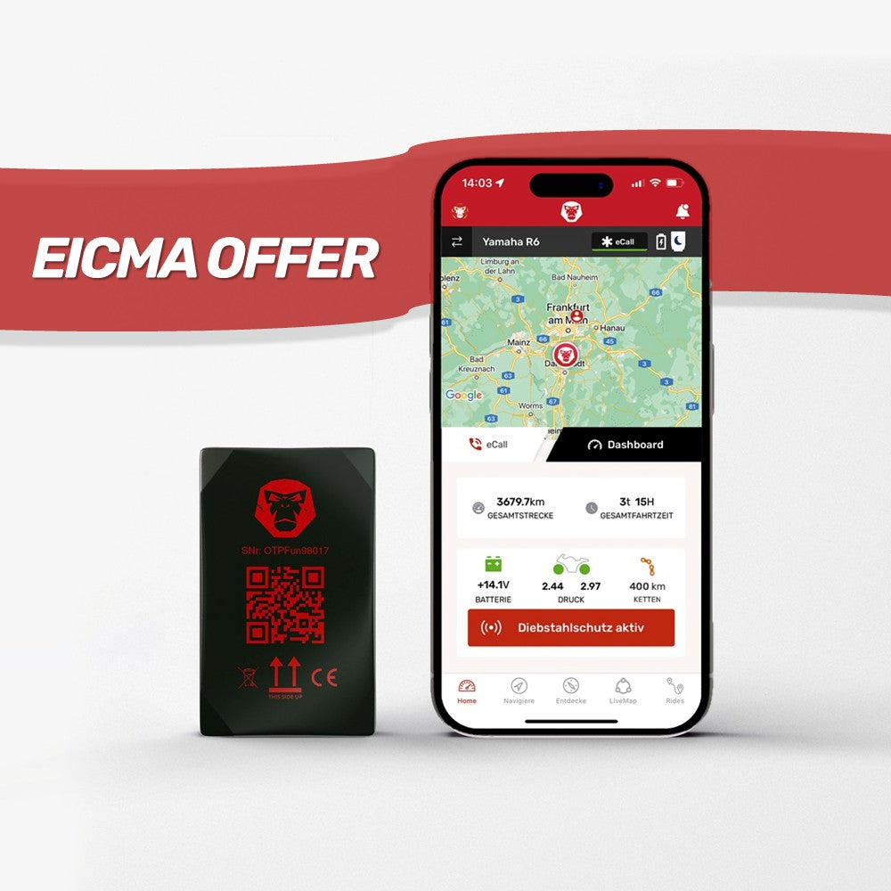 WingMan 4G | GPS Tracker | Live Tracking | Unfallmelder | Diebstahlmelder | Inklusive Navigation und Routenplaner | Robust, IP54 Wasserdicht und Staubdicht