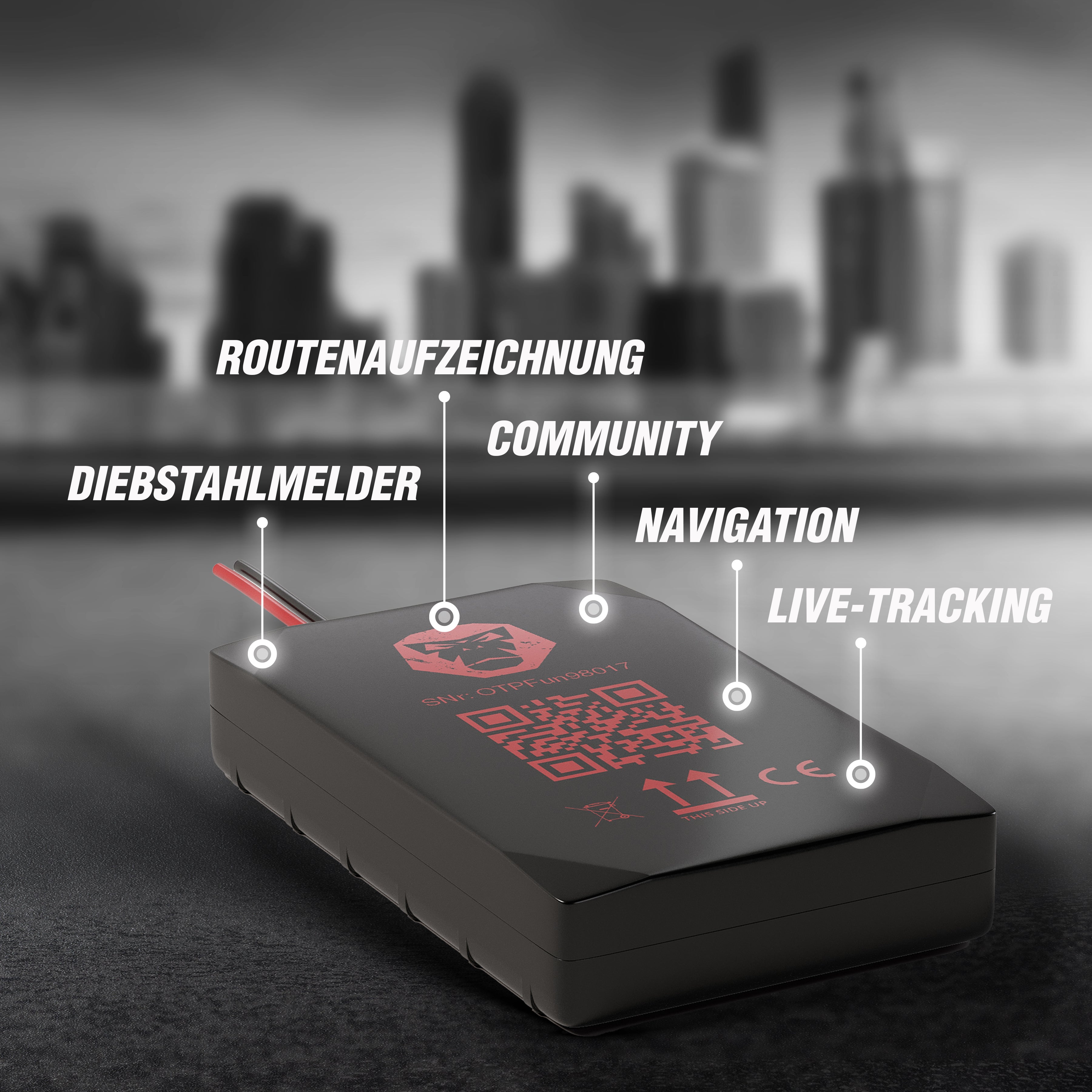 WingMan 4G | GPS Tracker | Live Tracking | Unfallmelder | Diebstahlmelder | Inklusive Navigation und Routenplaner | Robust, IP54 Wasserdicht und Staubdicht