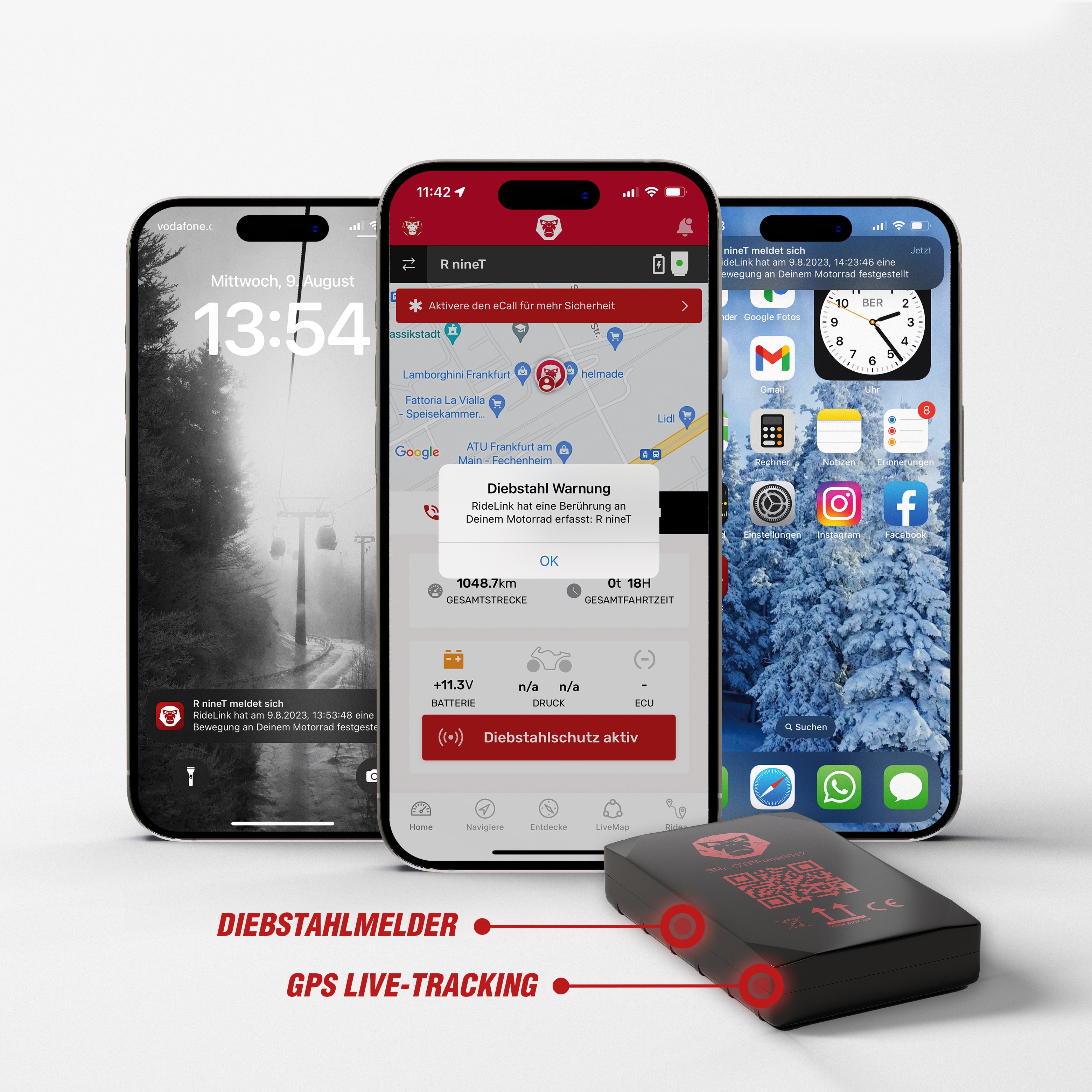 WingMan 4G | GPS Tracker | Live Tracking | Unfallmelder | Diebstahlmelder | Inklusive Navigation und Routenplaner | Robust, IP54 Wasserdicht und Staubdicht