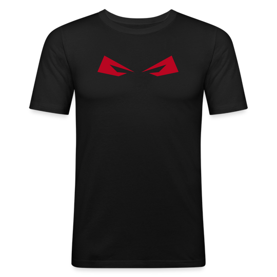 Männer Slim Fit T-Shirt, "RED EYES", YOU'LL NEVER RIDE ALONE - Schwarz