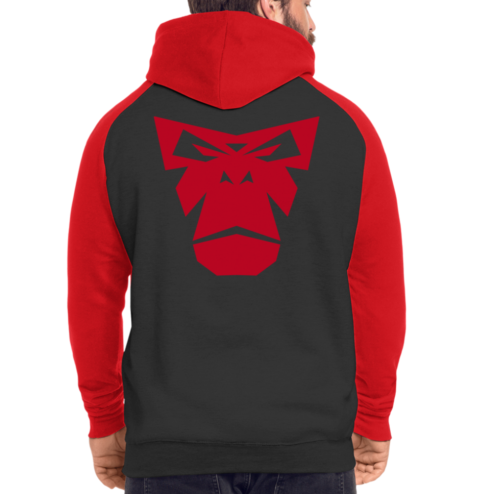 Contrast Baseball Hoodie - Schwarz/Rot