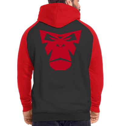 Contrast Baseball Hoodie - Schwarz/Rot