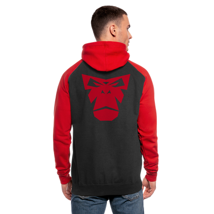 Contrast Baseball Hoodie - Schwarz/Rot