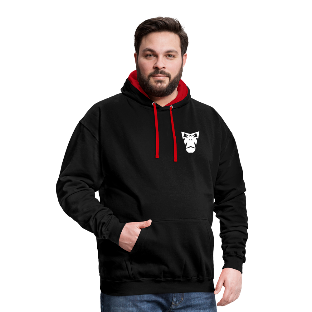 Red-White Kontrast-Hoodie "Face" - Schwarz/Rot