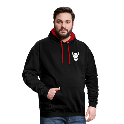 Red-White Kontrast-Hoodie "Face" - Schwarz/Rot