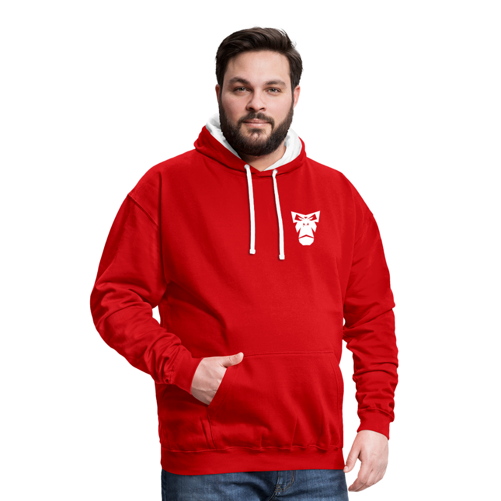 Red-White Kontrast-Hoodie "Face" - Rot/Weiß