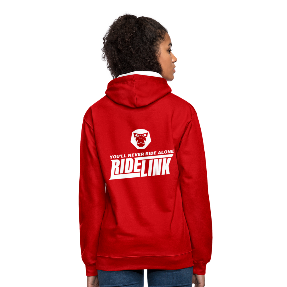 Red-White Kontrast-Hoodie "Face" - Rot/Weiß