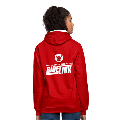 Red-White Kontrast-Hoodie "Face" - Rot/Weiß